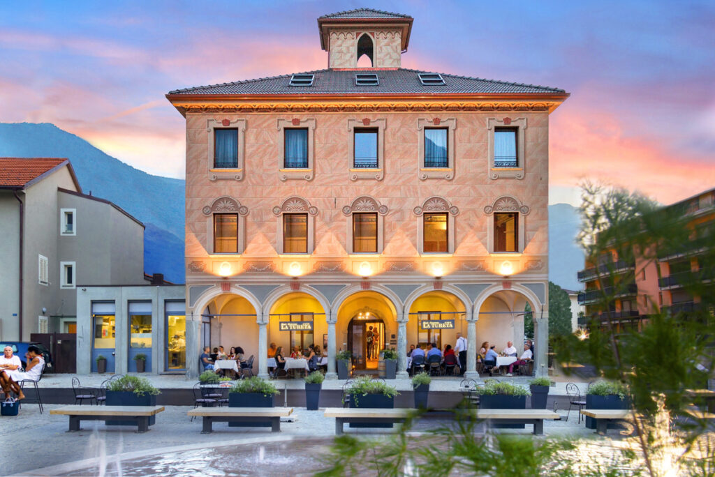 Hotel La Tureta Bellinzona italienisch rosa abend